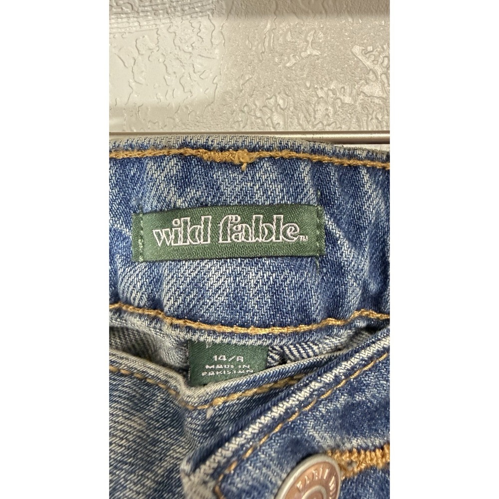 NWT Wild Fable Low-Rise Baggy Jeans Size 14 Rigid Denim Light Wash Cargo Pockets - Picture 6 of 10